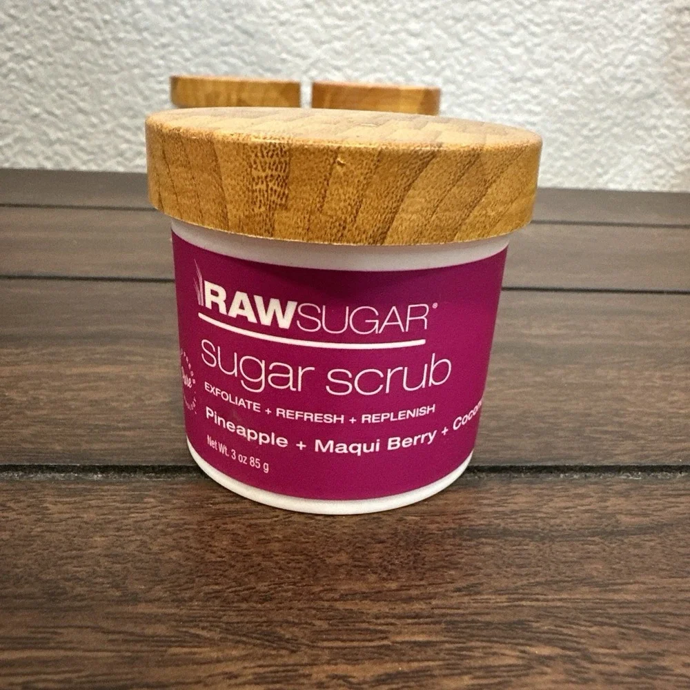4 Pack Raw Sugar Moisture Loving Sugar Scrub Coconut+ Mango, Pineapple, 15.0 oz